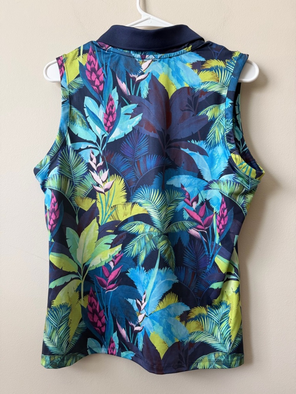 Tommy Bahama NWT Everyday Active Women’s Large Sleeveless Floral Polo Tank Top - Picture 3 of 6